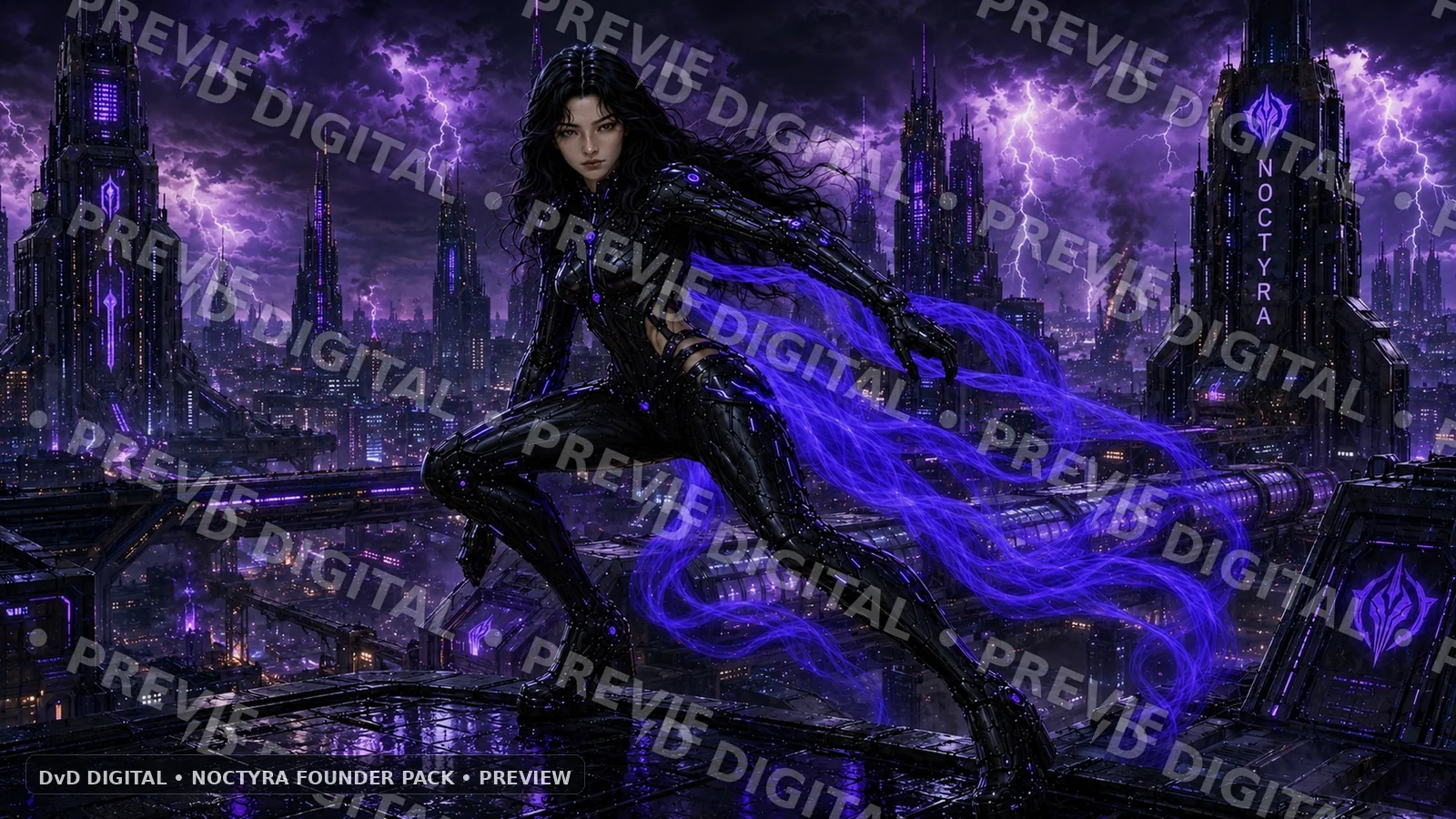 Noctyra Founder Pack preview — Dual arm blades + Nightveil
