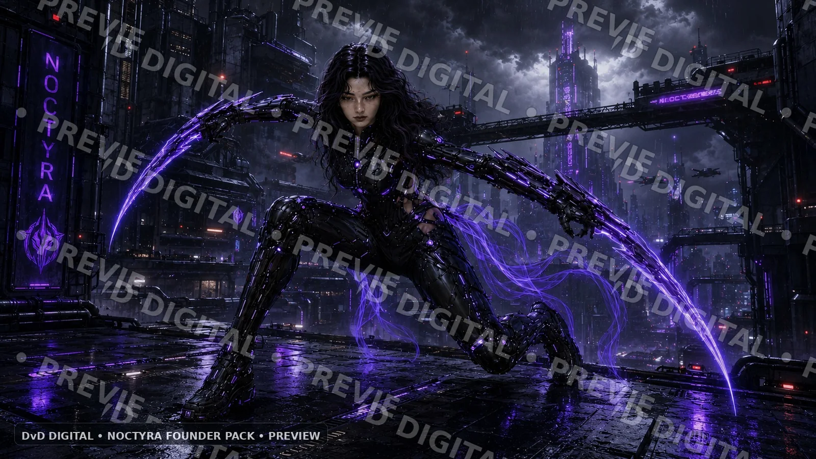 Noctyra Founder Pack preview — Nightveil mounted