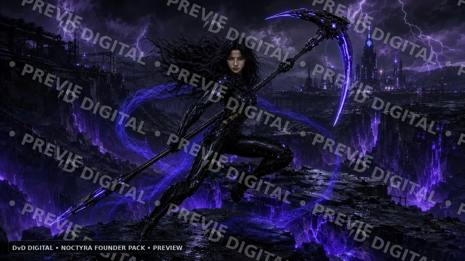 Noctyra Founder Pack preview — Alternate scythe composition