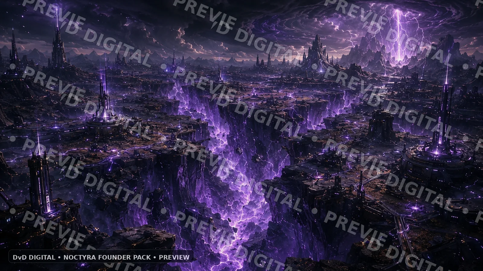 Noctyra Founder Pack preview — Voidcrack Basin — Energy Fissures